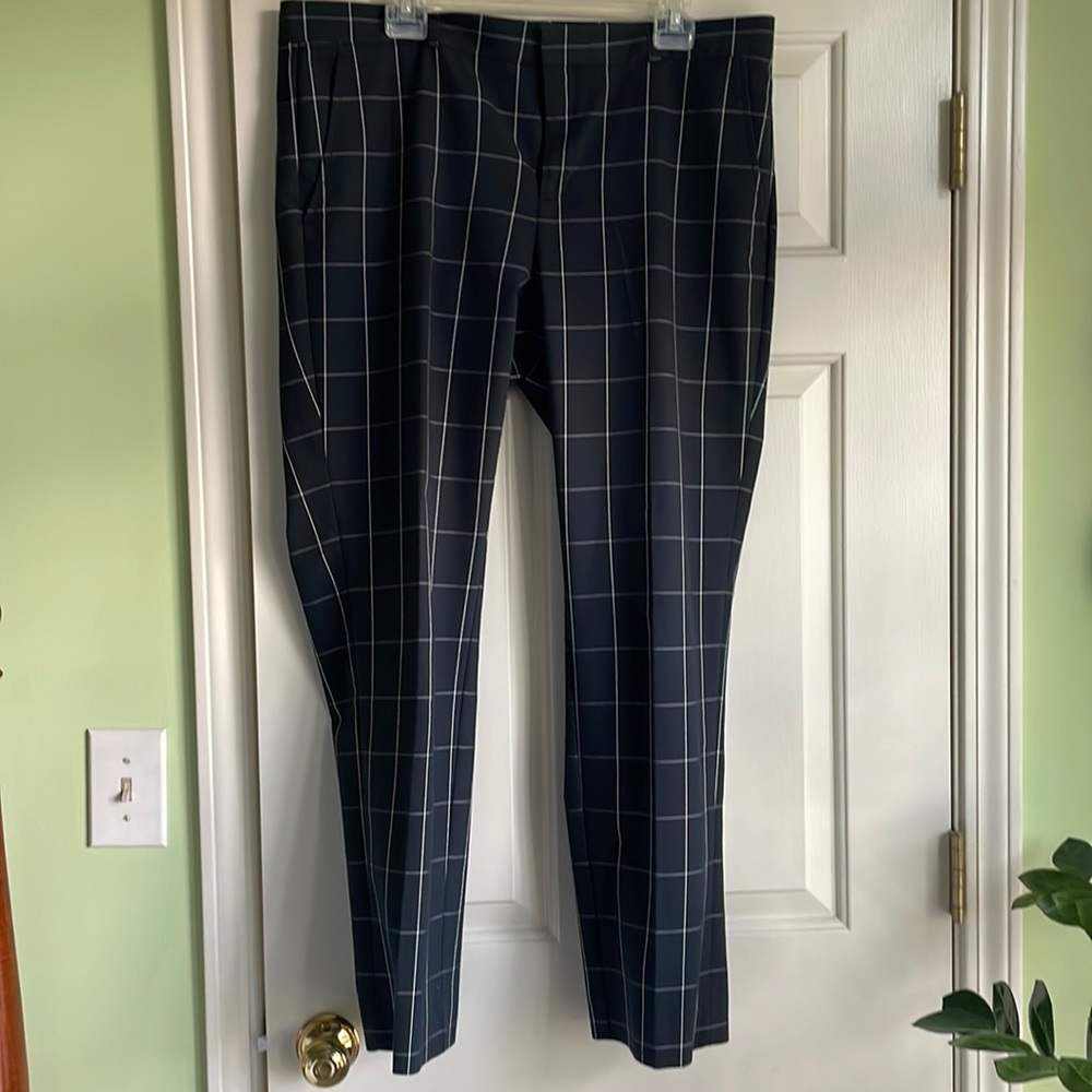 Banana Republic Black/White Windowpane dress pants